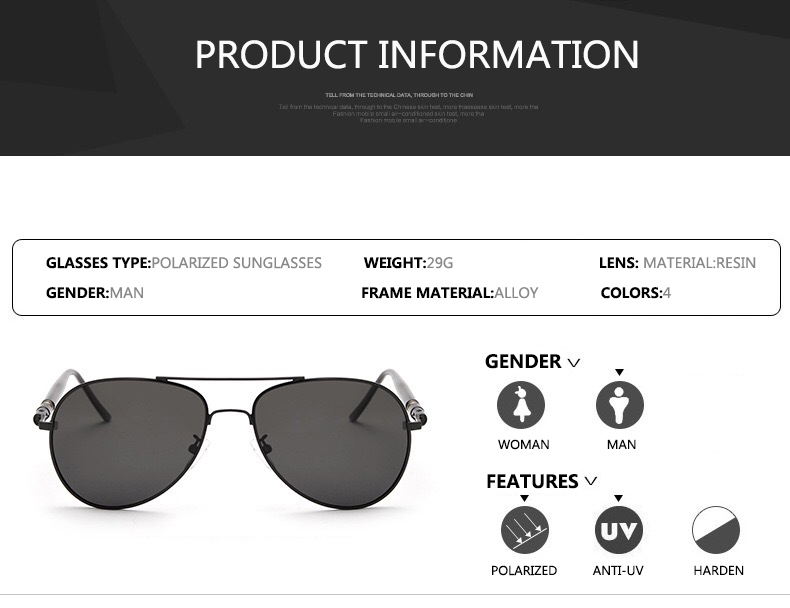 Sunglasses Men  Polarized Fash - огляд і ціна Sunglasses Aviator Polarized