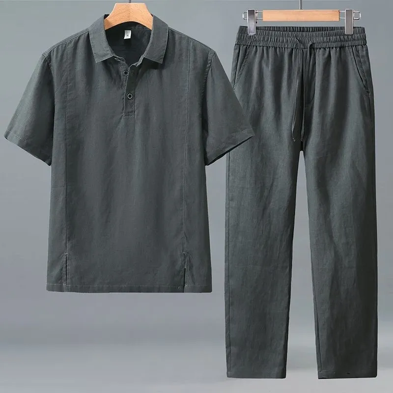 Men Plus Size Summer Linen Two - огляд і ціна Short Linen Drawstring