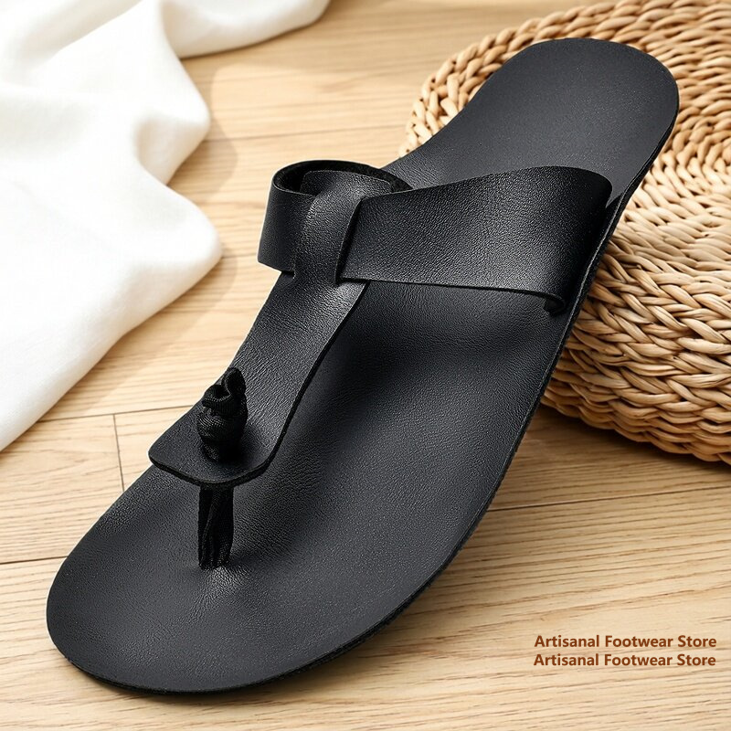 Men Retro Leather Flip Flops S - огляд і ціна Flip Flop Leather Men